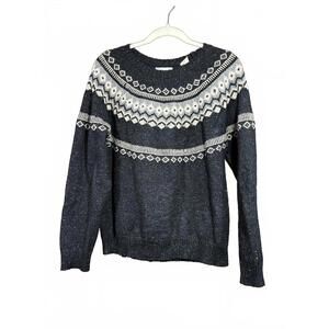 Weatherproof Vintage Women's Knit Sweater with Fair Isle Pattern
